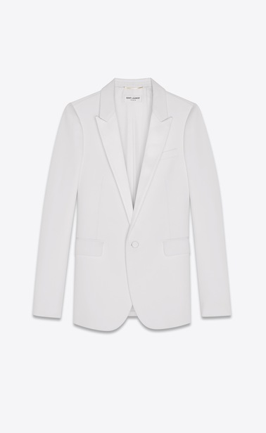 Notched collar tuxedo jacket in grain de poudre Saint Laurent